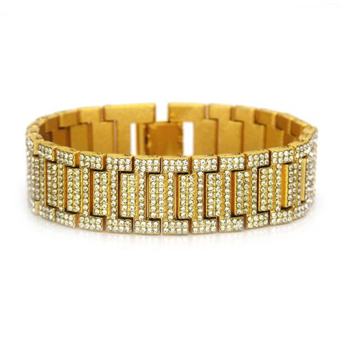 Hip-hop Bracelets Exaggerated Diamond Bracelet Watch Strap Bamboo Bracelet