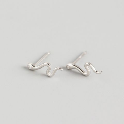 New Snake-shaped Earrings Animal Glossy Diamond-studded Zircon Earrings