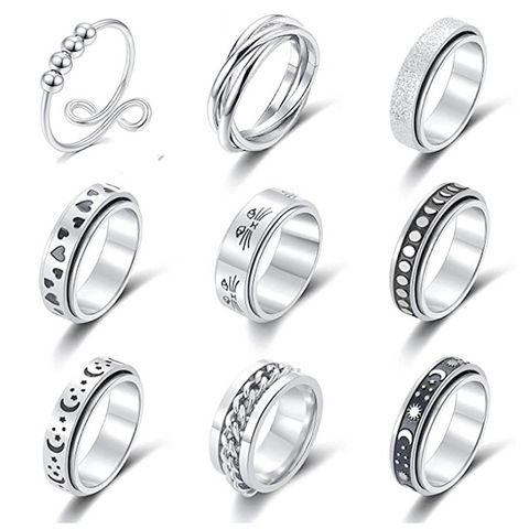 Sources Wholesale Xingyue Couple Ring Double-layer Rotating Dynamic Decompression Anti-anxiety Pressure Titanium Steel Ring