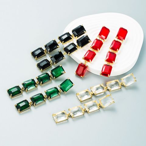 European And American Fashion Popular Long Alloy Diamond Earrings Wholesale