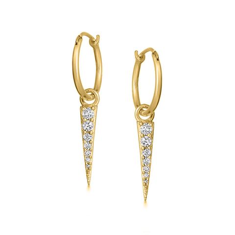 Triangle Pendant Earrings Geometric Minimalist Diamond-studded Earrings