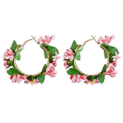Retro Fashion Artificial Flower Leaf Earrings Jewelry