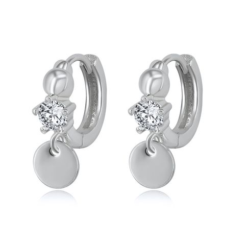 Korean Version Diamond Earrings Round Bead Pendant Earrings