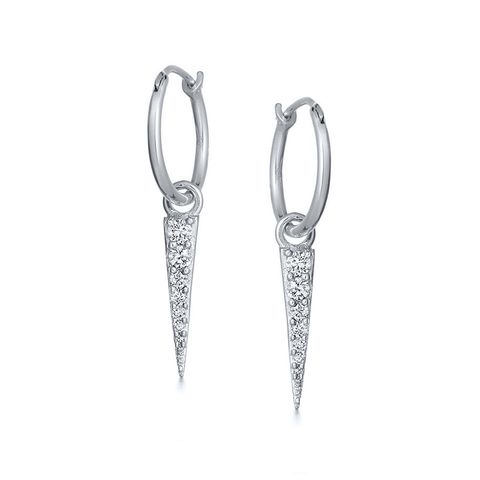 Triangle Pendant Earrings Geometric Minimalist Diamond-studded Earrings