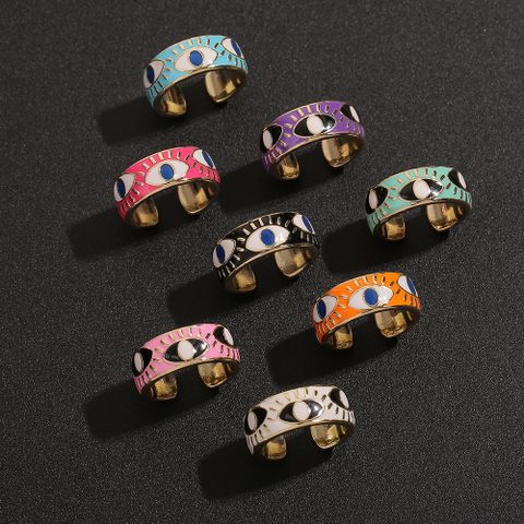 European And American Fashion Evil Eye Copper Ring Wholesale
