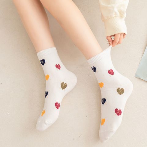 Long Socks Heart Pattern Cute Tube Socks Korean Socks Spring And Summer