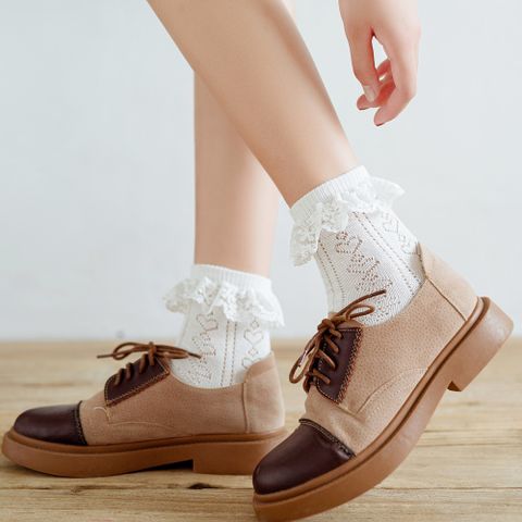 Lace Cotton Tube Socks Trendy Cute Solid Color Cotton Socks Autumn And Winter