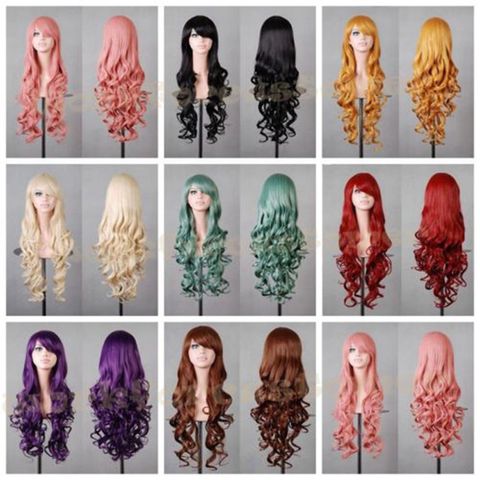 Cosplay Wig Fashion Color Long Curly Hair Cos Wig Wholesale