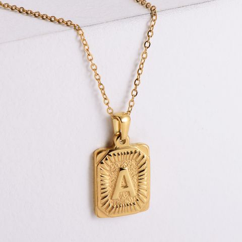 Edelstahl 304 18 Karat Vergoldet Einfacher Stil Überzug Brief Keine Intarsien Halskette Mit Anhänger