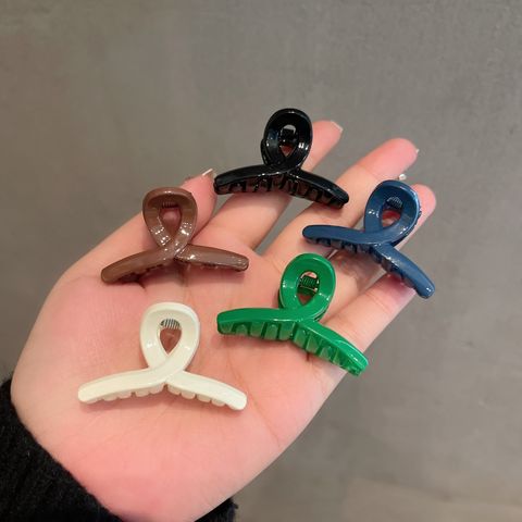 Pure Color Mini Hairpin Cross Grab Clip Simple Cute Hair Accessories