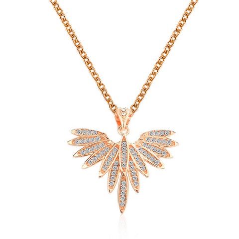 European And American Fashion Bird Clavicle Chain Rhinestone Angel Wing Pendant Necklace