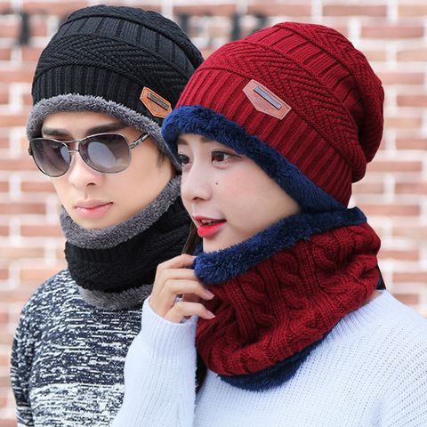 Korean Woolen Cap And Velvet Pullover Cap Outdoor Windproof Earmuffs Warm Knitted Hat Men