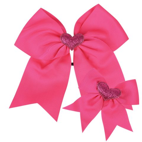 Children's Swallowtail Bow Two-piece Solid Color Love Rubber Band Hairpin