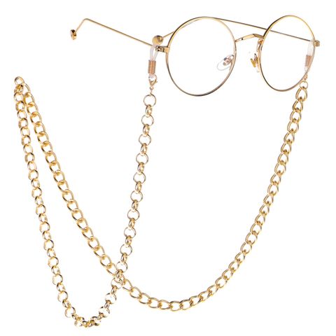 Hot Sale Fashionable Simple Color-preserving Non-fading Gold Round Thick Glasses Cord Metal Glasses Chain Non-slip