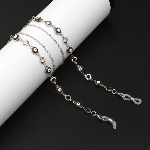 Cross-border Hot Fashion Simple Eye Round Handmade Chain Glasses Cord Anti-lost Metal Glasses Chain