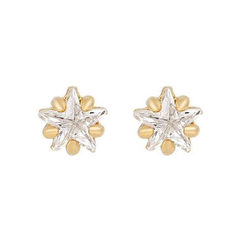 Cartoon Style Geometric Inlay Alloy Zircon Earrings