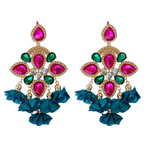 Neue Böhmische Farbe Diamant Blume Weibliche Ohrringe Persönlichkeit Zubehör Großhandel