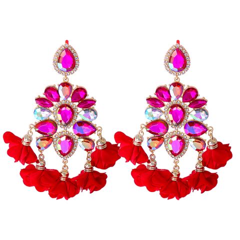 New Bohemian Color Diamond Flower Fearrings Personalized Jewelry Wholesale
