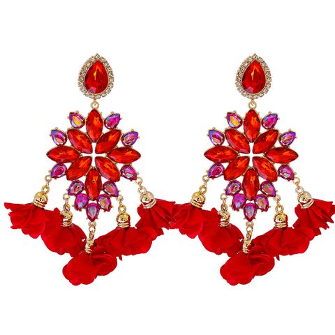 New Bohemian Color Diamond Flower Earrings Personalized Wholesale