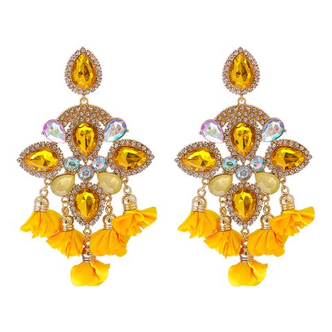 New Bohemian Color Diamond Flower Female Earrings Personality Accessories Wholesale