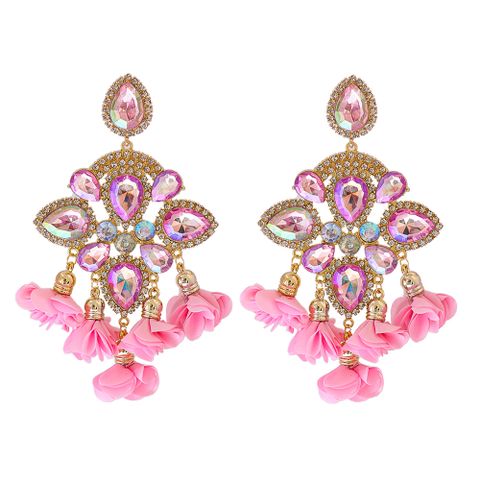 New Bohemian Color Diamond Flower Female Earrings Personality Accessories Wholesale