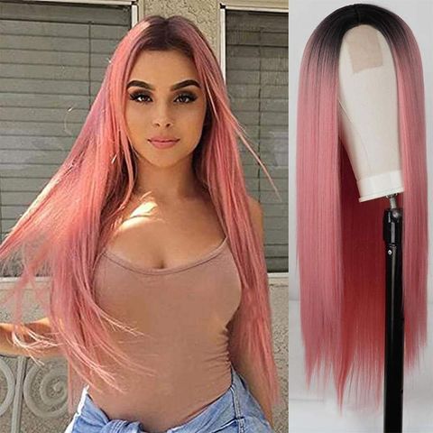 Fashion Wigs Chemical Fiber Front Lace Ladies Wigs Long Straight Hair Wigs
