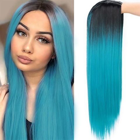 Fashion Ladies Wig Long Straight Chemical Fiber Headgear Front Lace Wigs Wholesale