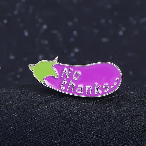 New Drip Brooch European And American Creative Eggplant Letter Brooch Bag Clothing Accessories Wholesale