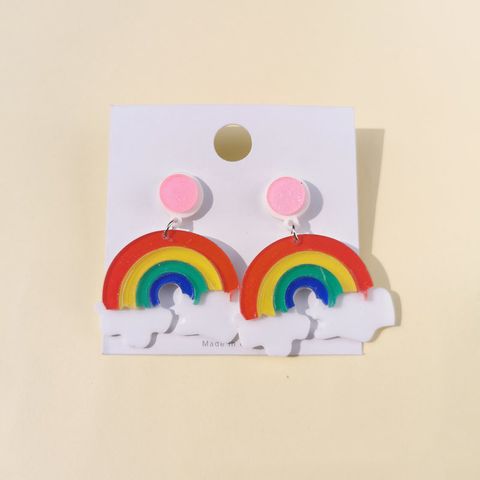 Fashion Funny Acrylic Earrings Hamburger Avocado Rainbow Earrings Women Wholesale