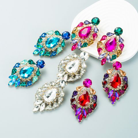Exaggerated Fashion Drop-shaped Multi-layer Diamond Earrings