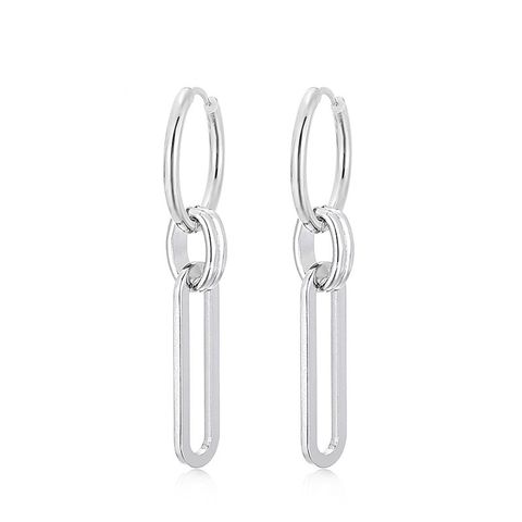 Fashion Design Buckle Stainless Steel Tassel Earrings Wholesale Jewelry