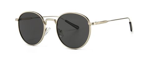 Metal Round Modern Retro European And American Trend Sunglasses