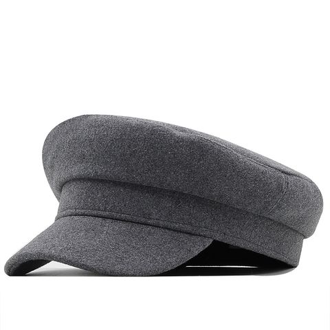 Autumn And Winter New Style Simple Solid Color Military Cap Retro Casual Wild Flat Cap Wholesale