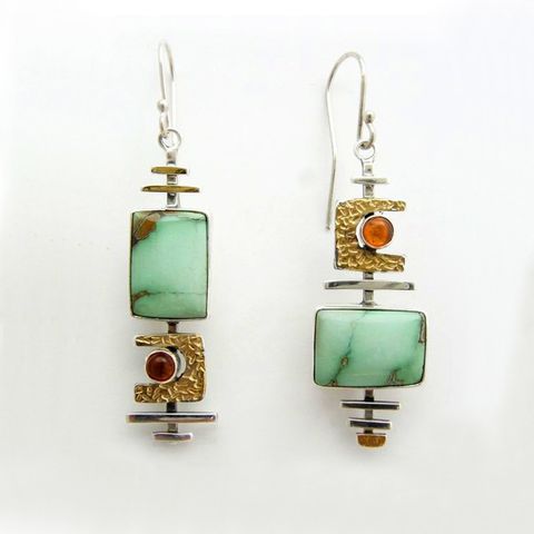 European And American Retro Creative Turquoise Color Earrings Jewelry