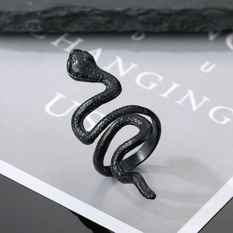 European And American Black Retro Animal Snake Rings Wholesale