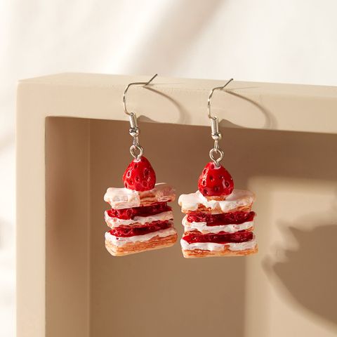 Cute Strawberry Cake Earrings Fun Forest Fashion Earrings