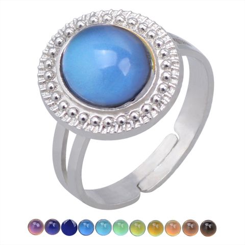 Fashion Geometric Alloy Inlay Artificial Gemstones Women's Open Rings