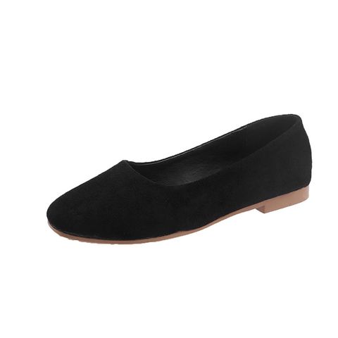 Fashion Flat Pointed Small Leather Shoes Black Shoes