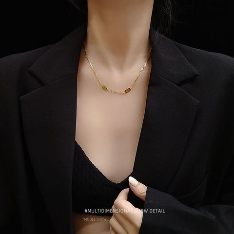 Lucky Double Brand Clavicle Titanium Steel Hypoallergenic Necklace
