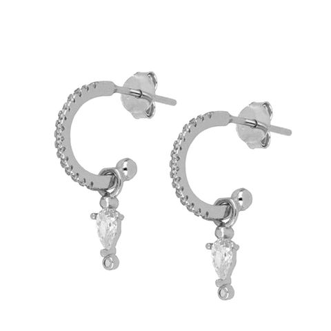 Fashion Drop-shaped Zircon Pendant Earrings Ear Jewelry