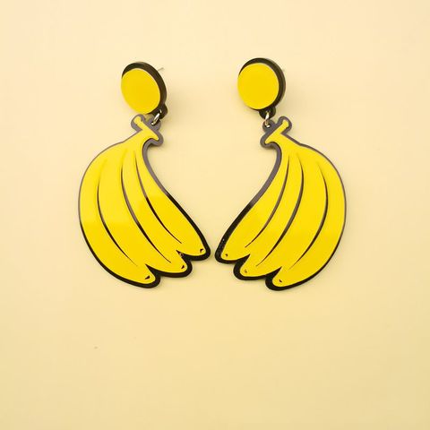 European And American Temperament Acrylic Banana Pineapple Fruit Earrings