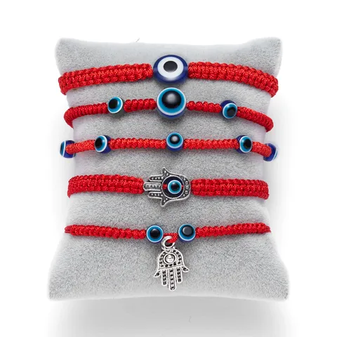 Bracelet De Corde Rouge Yeux Mauvais Yeux Bleus Européens Et Américains En Gros