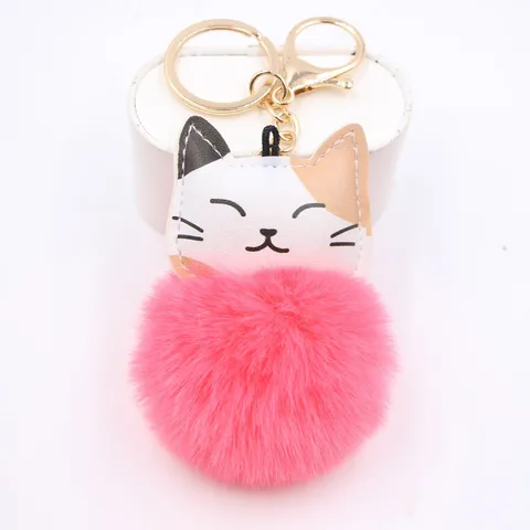 Mignon Petit Chat Porte-clés Pendentif Cartable Sac À Main En Peluche Pendentif Bijoux