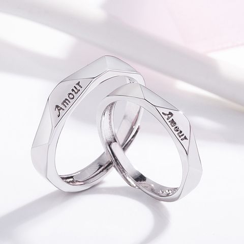 New Heart Letter Couple Copper Ring Wholesale