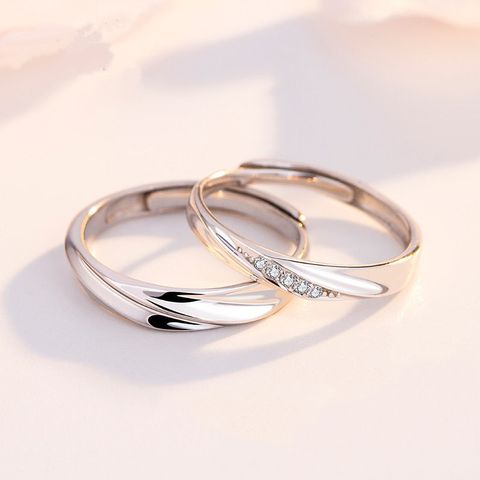 Korean Silver Plated Couple Copper Rings Wholesale