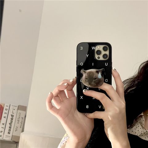 Fun And Cute Kitten Stand Mobile Phone Case For  English Soft Shell