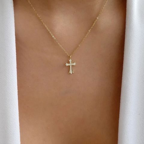 Simple Geometric Cross Pendant Necklace