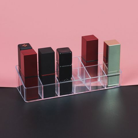 Lipstick Shelf 12 Lattice Spot Transparent Lip Gloss Glaze Desktop Storage Box