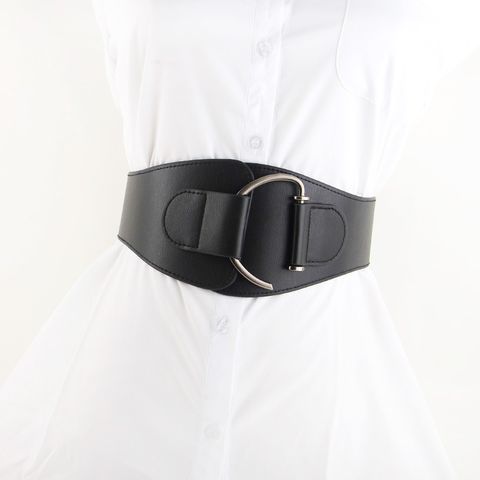 Faja De Mujer Cinturón Ancho Abrigo Cintura Decoración Negro Simple Cinturón De Moda Al Por Mayor