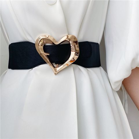 Versión Coreana Del Cinturón De Mujer Con Faja Elástica Con Hebilla En Forma De Corazón Al Por Mayor